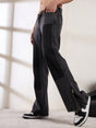 Black Contrast Patched Flared Zipped Denim Jeans Fugazee