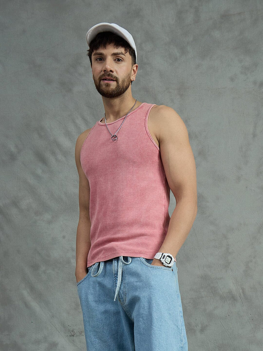 Ribbed Dyed Vest Pack Of 3 T-Shirts Fugazee