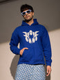 Royal Blue Embroidery Oversized Hoodie Sweatshirts Fugazee