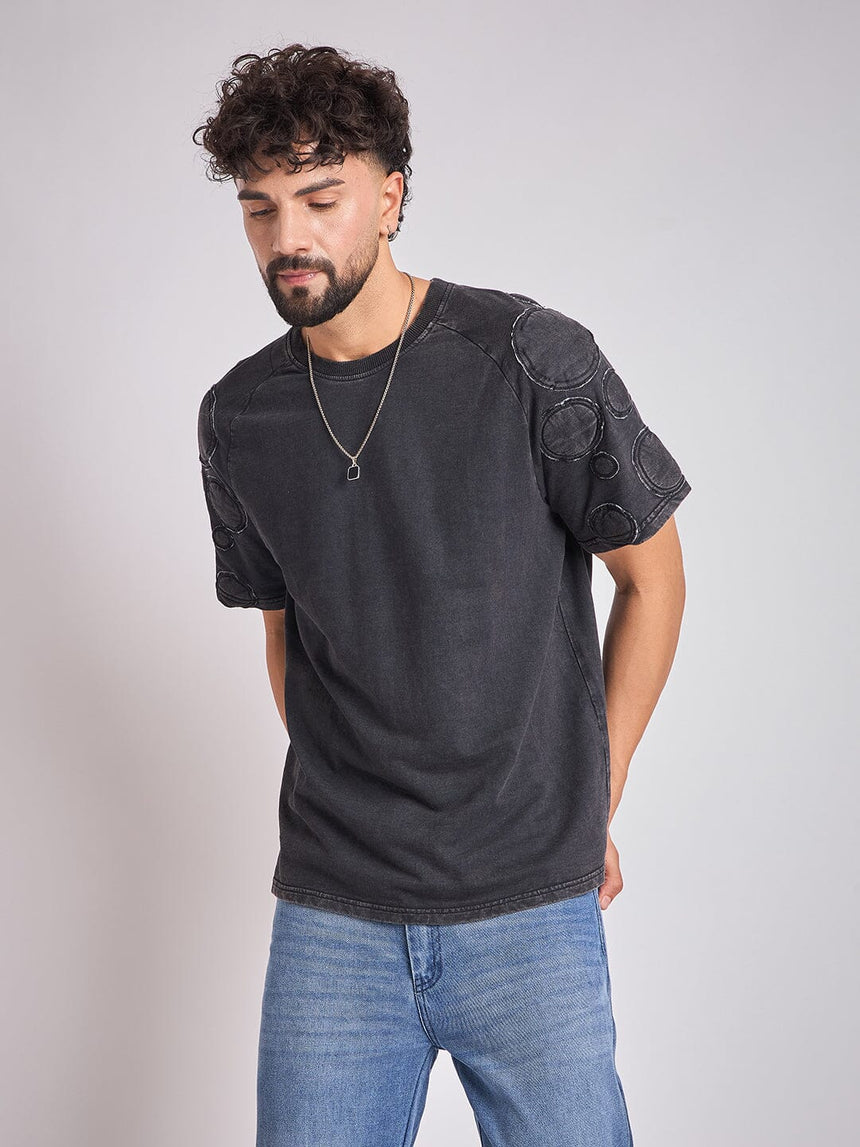Moon Wash Craters Applique Oversized Tshirt T-Shirts Fugazee