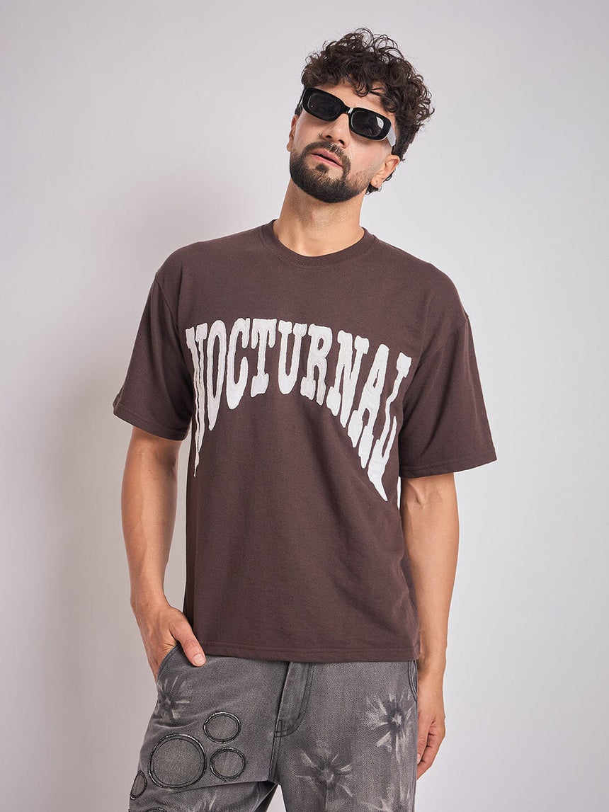 Brown Nocturnal Oversized Tshirt T-Shirts Fugazee
