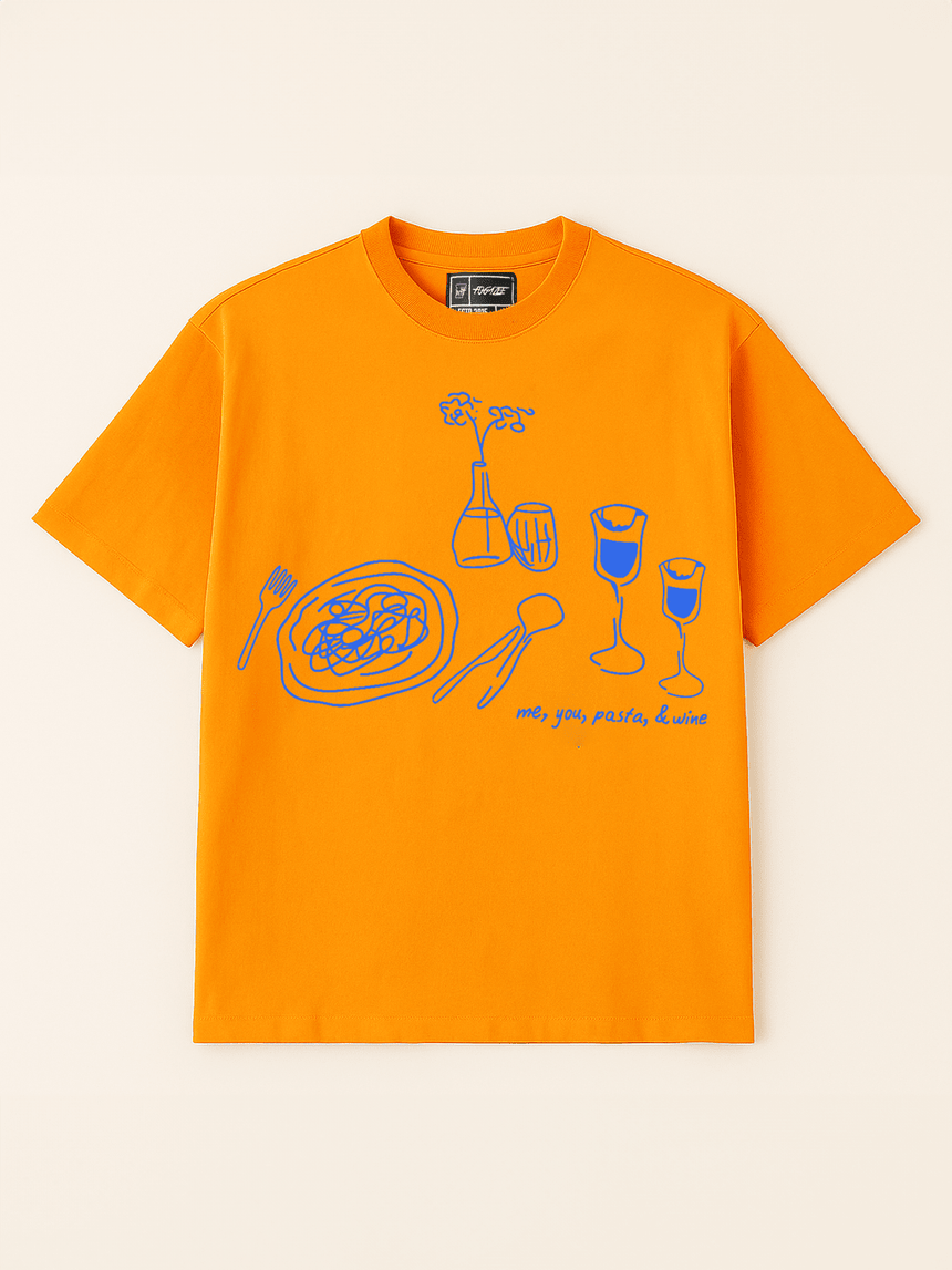 Orange Oversized Embroidery Tshirt T-Shirts Fugazee
