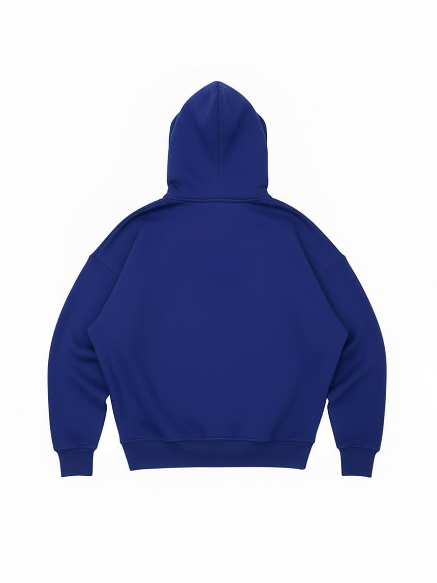 Royal Blue CD Embroidered Hooded Sweatshirt Sweatshirts Fugazee