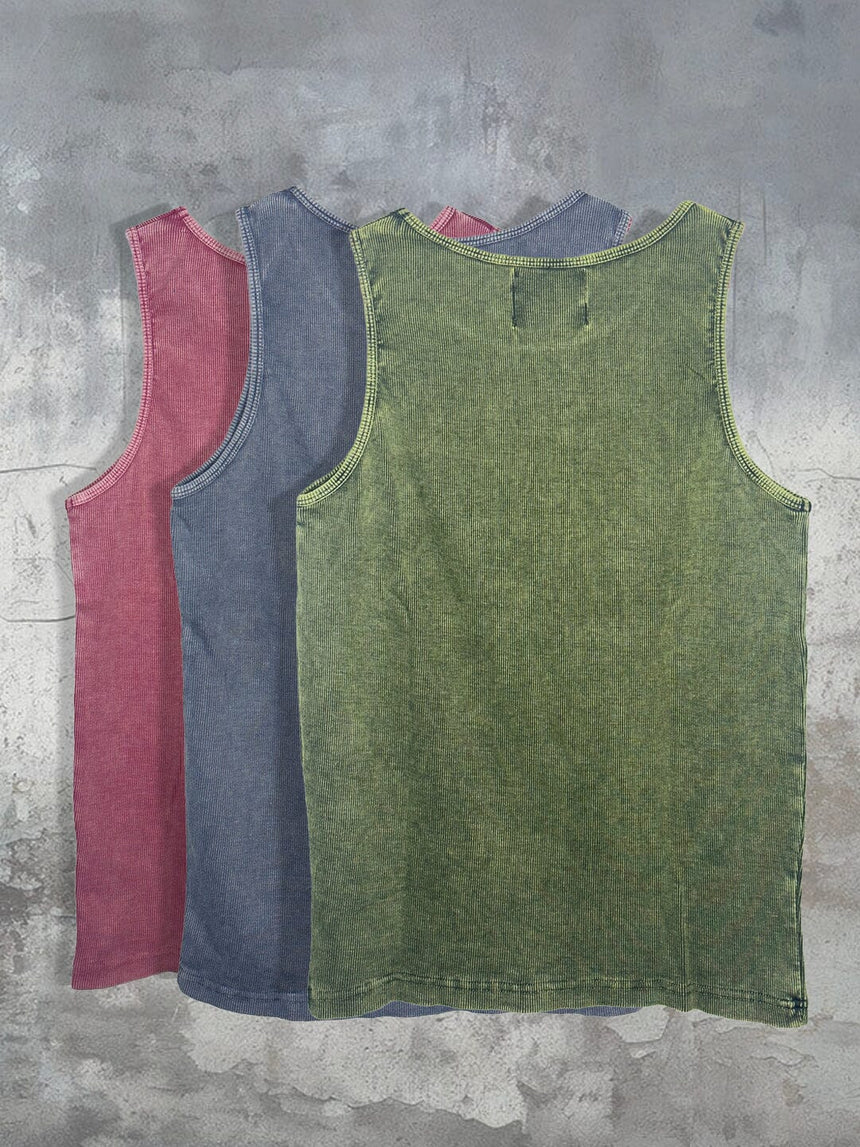 Ribbed Dyed Vest Pack Of 3 T-Shirts Fugazee