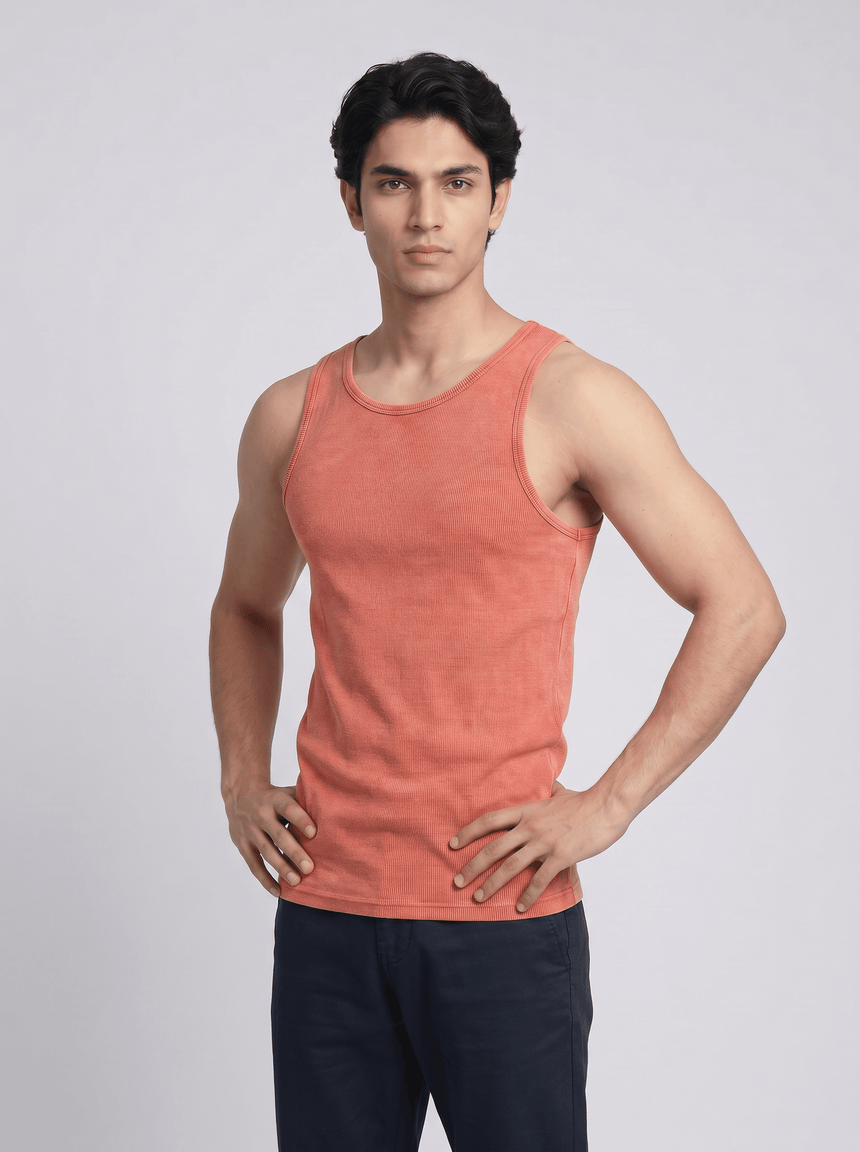 Amber Acid Ribbed Vest T-Shirts Fugazee