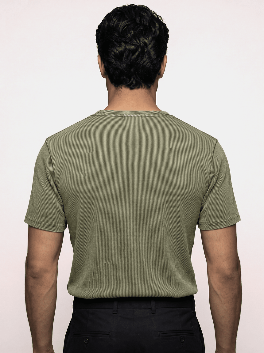 Foilage Acid Ribbed Henley Short Sleeves Tshirt T-Shirts Fugazee