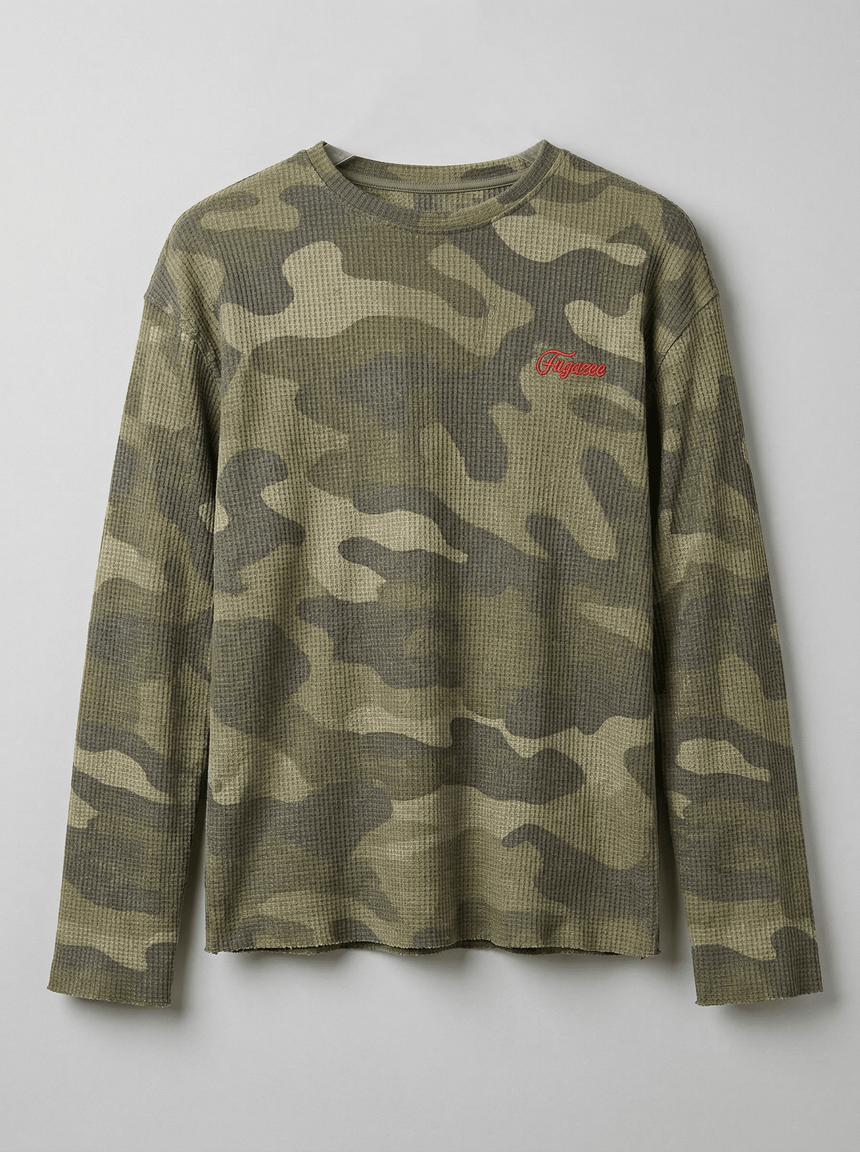 Camo Waffle Cropped Longsleeve Tshirt T-Shirts Fugazee