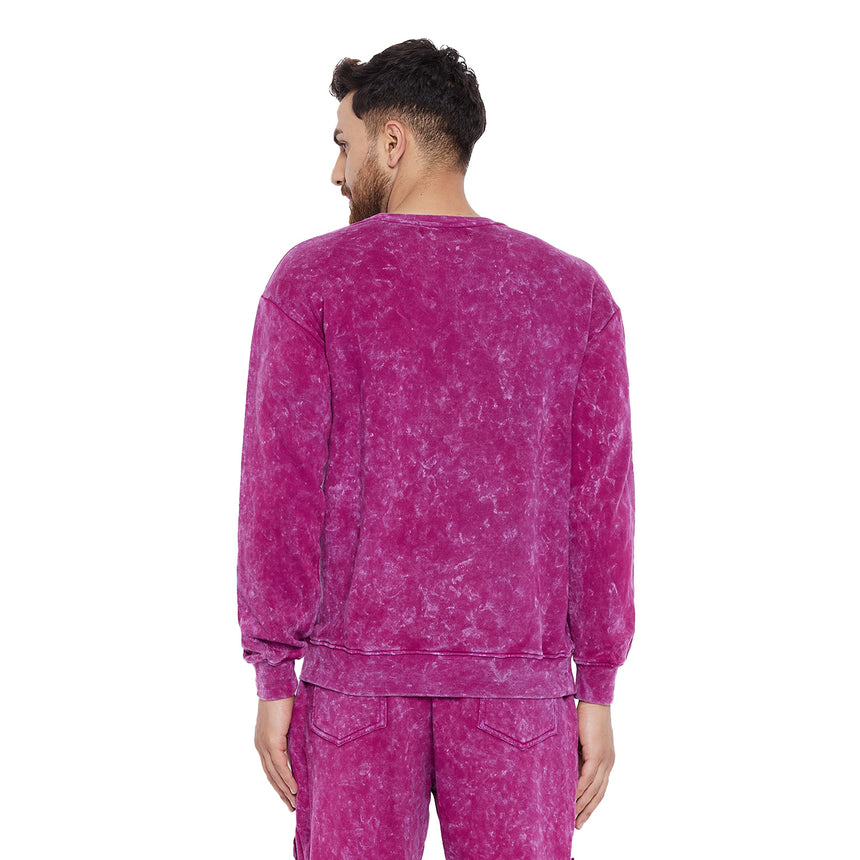 Magenta Washed Oversized Sweatshirt Sweatshirts Fugazee