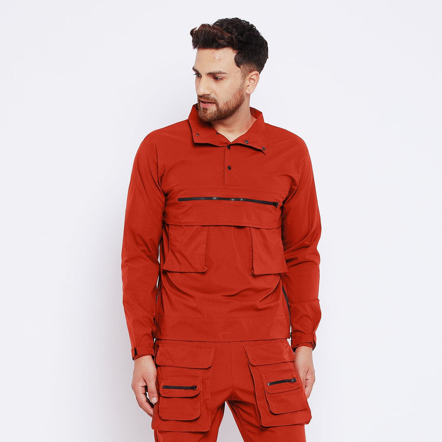 Rust Cargo Wind Cheater Jacket Jackets Fugazee