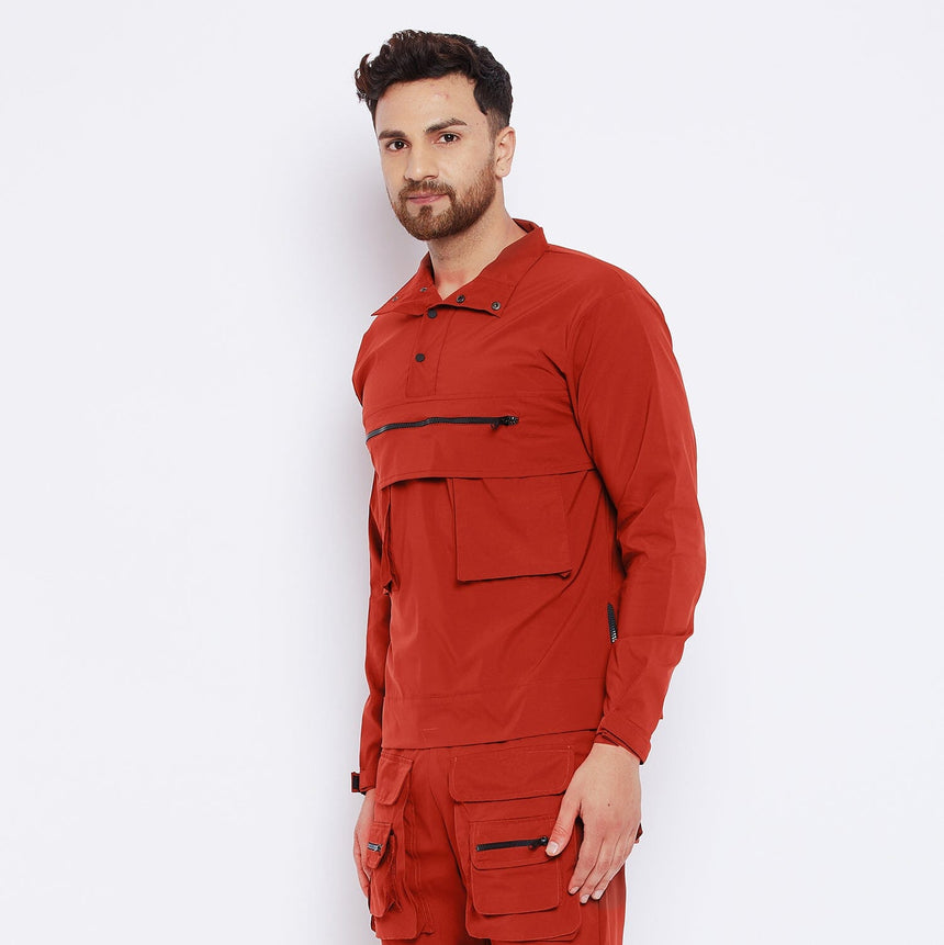 Rust Cargo Wind Cheater Jacket Jackets Fugazee