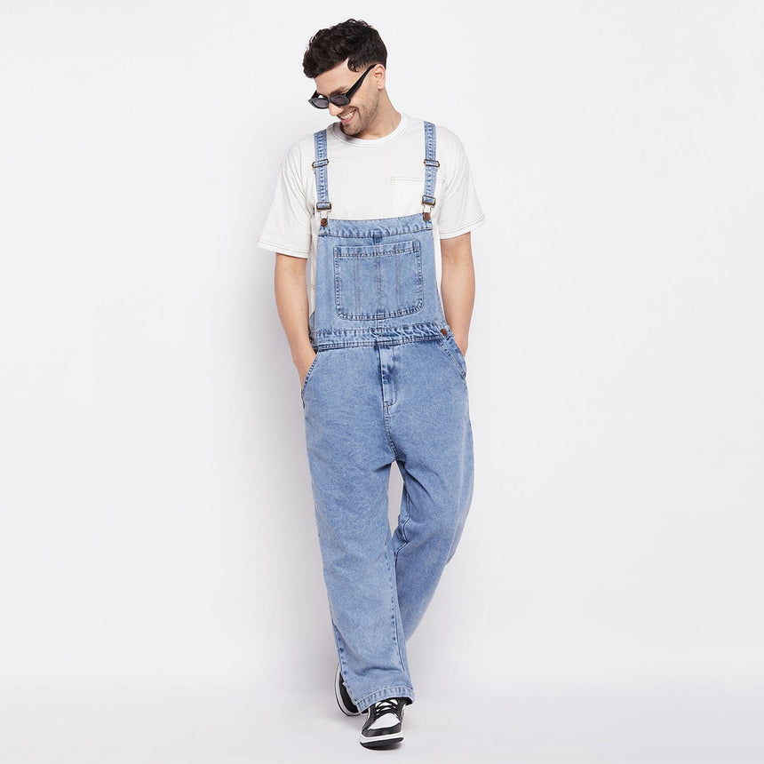 Blue Baggy Carpenter Dungaree Dungarees Fugazee