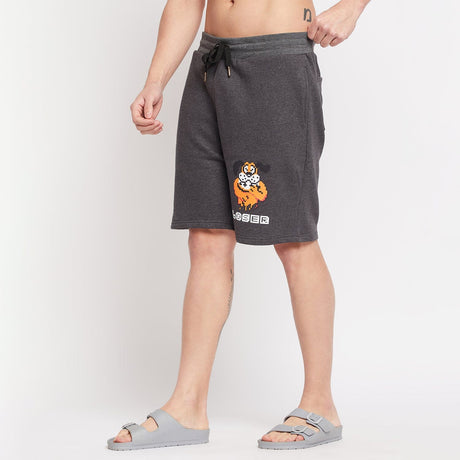 Charcoal Loser Graphic Relaxed Fit Shorts Shorts Fugazee 