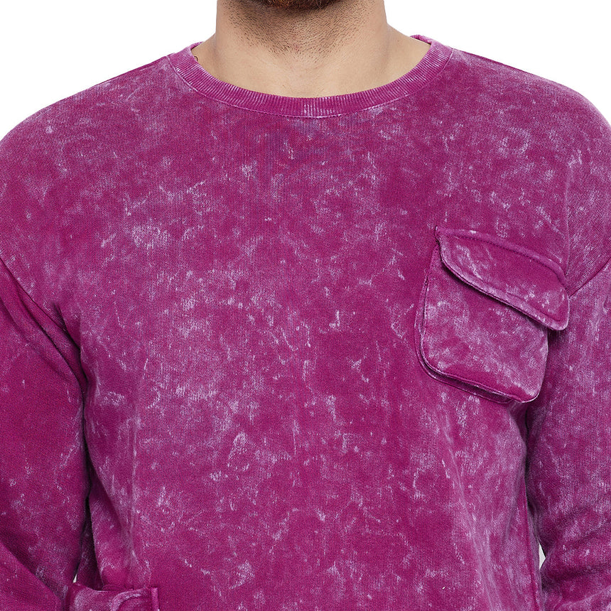 Magenta Washed Oversized Sweatshirt Sweatshirts Fugazee