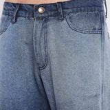 Blue Ombre Washed Flared Denim Jeans Fugazee 