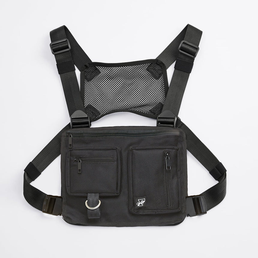 Black Multi Pocket Utility Chest Rig Bag Bag Fugazee 