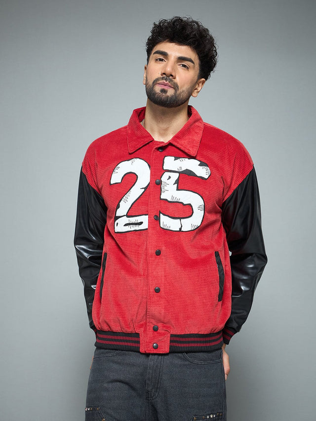 Red Corduroy Applique Jacket Jackets Fugazee 