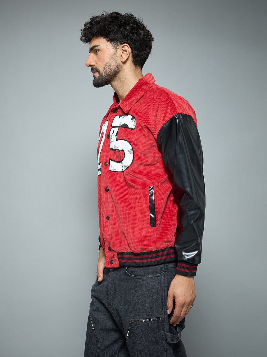 Red Corduroy 25 Applique Jacket Jackets Fugazee 