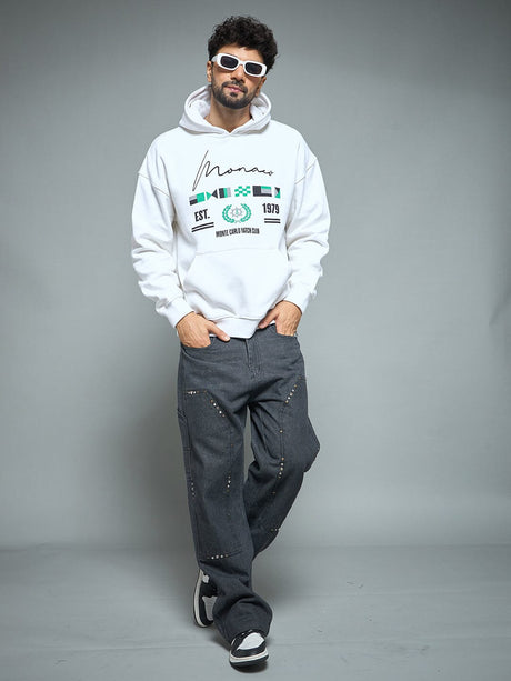 White Monaco Yatch Club Oversized Hoodie Sweatshirts Fugazee 