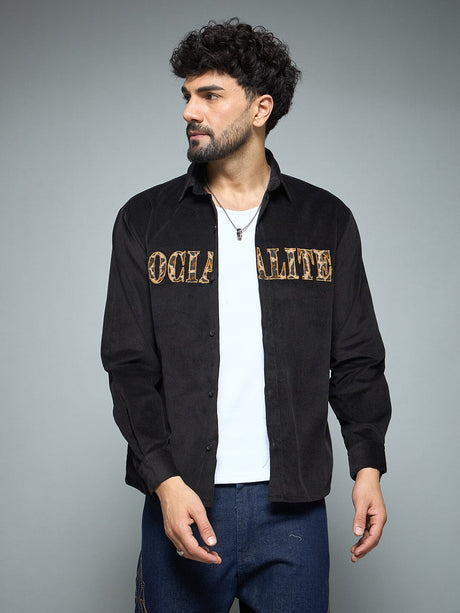 Black Socialite Corduroy Shirt Shirts Fugazee 