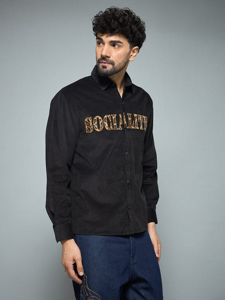 Black Socialite Corduroy Shirt Shirts Fugazee 