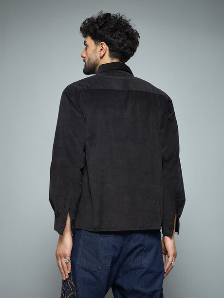 Black Socialite Corduroy Shirt Shirts Fugazee 