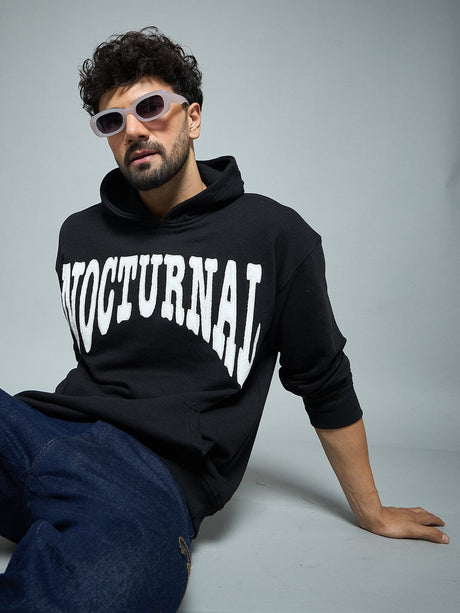 Black Nocturnal Oversized Hoodie Sweatshirts Fugazee 