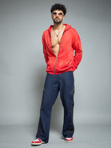 Red Washed Birthday Boy Zipped Hooded Sweatshirt Sweatshirts Fugazee 
