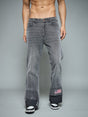 Grey Flared Raw Edge Denim Jeans Fugazee 