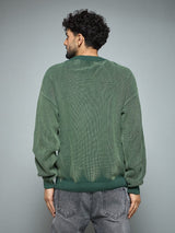 Green Overdyed Knitted Sweater Sweaters Fugazee 