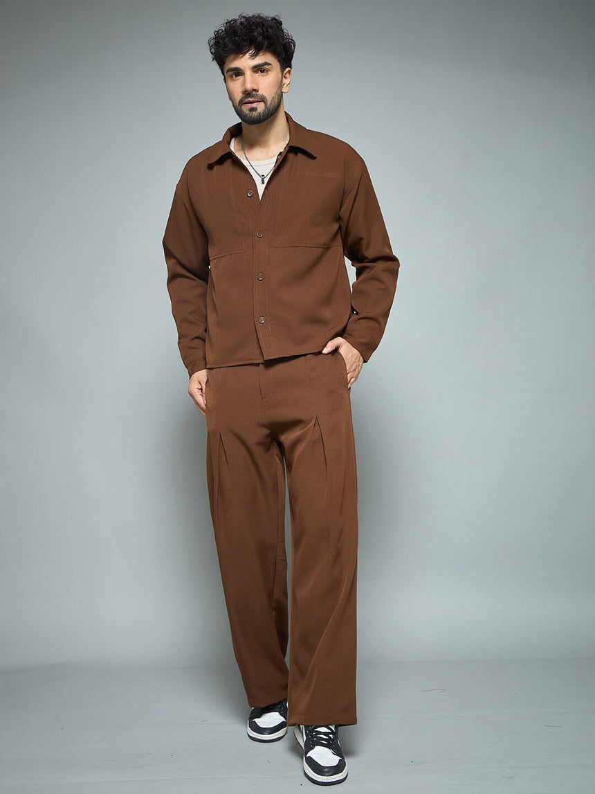 Brown Minimalist Korean Clothing Set