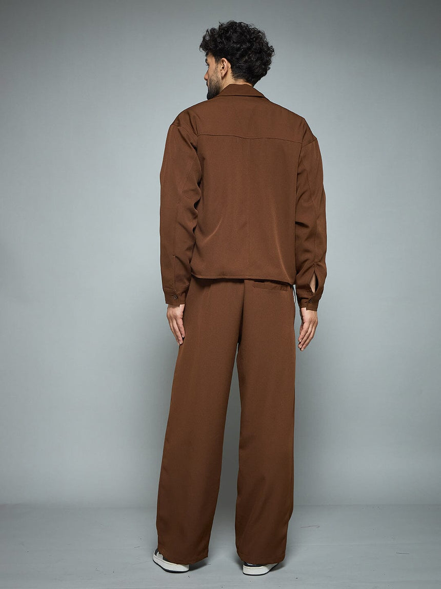 Brown Minimalist Korean Clothing Set