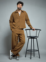 Tan Pleated Korean Pants Trousers Fugazee 