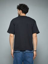 Black Faux Flat Look Cut & Sew Tshirt T-Shirts Fugazee 