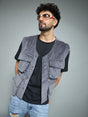 Grey Corduroy Sleeveless Gilet Jackets Fugazee 