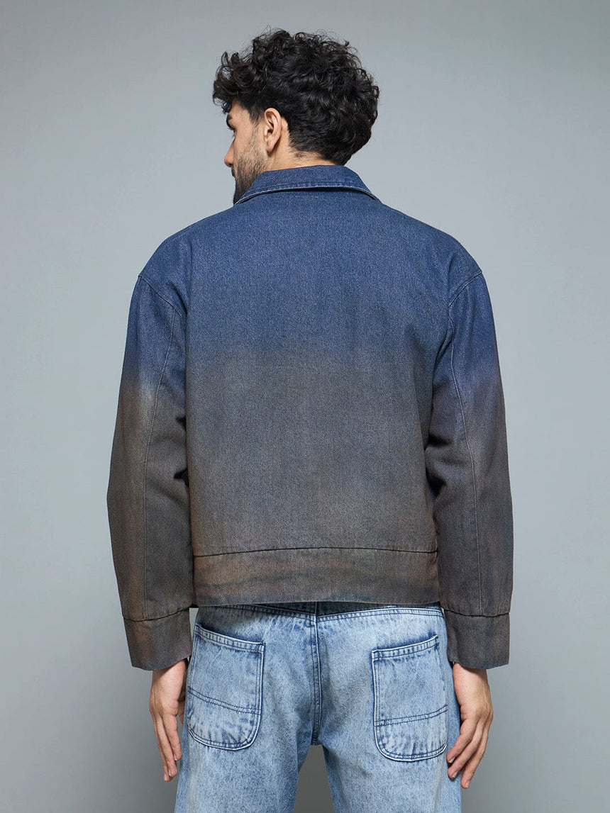 Denim Vintage Wash Harrington Jacket Jackets Fugazee 