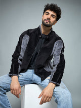 Black & Grey Corduroy Moto Jacket Jackets Fugazee 