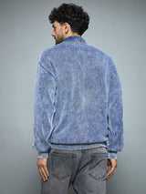 Denim Washed Overdyed Zipped Sweater Sweaters Fugazee 
