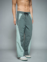 Bottle Green Cut & Sew Parachute Trackpants Trackpants Fugazee 