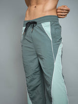 Bottle Green Cut & Sew Parachute Trackpants Trackpants Fugazee 