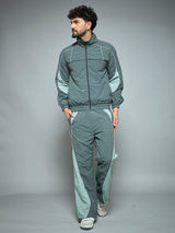 Bottle Green Parachute Cut & Sew Tracksuit Tracksuits Fugazee 