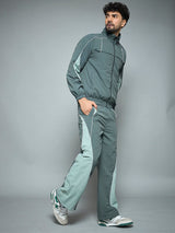 Bottle Green Parachute Cut & Sew Tracksuit Tracksuits Fugazee 