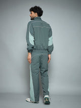 Bottle Green Parachute Cut & Sew Tracksuit Tracksuits Fugazee 