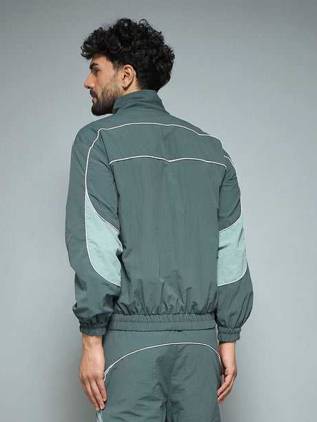 Bottle Green Parachute Cut & Sew Jacket Jackets Fugazee 