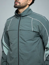 Bottle Green Parachute Cut & Sew Tracksuit Tracksuits Fugazee 