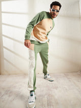 Mineral Green Cut And Sew Patched Sweatshirt Sweatshirts Fugazee 