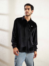 Black Velour Polo Tshirt