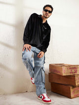 Black Velour Polo Tshirt