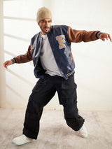 Navy Pu Croc Varsity Jacket Jackets Fugazee 