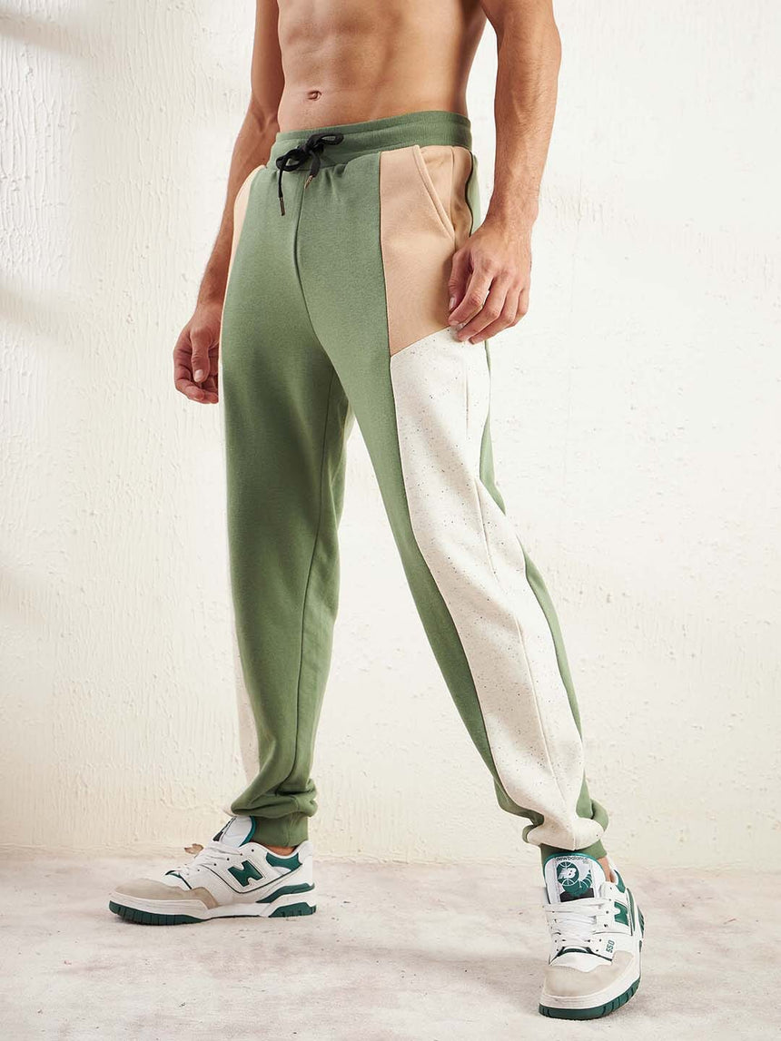 Mineral Green Cut And Sew Relaxed Fit Joggers