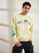 Cream Nurture Graphic Oversized Sweatshirt